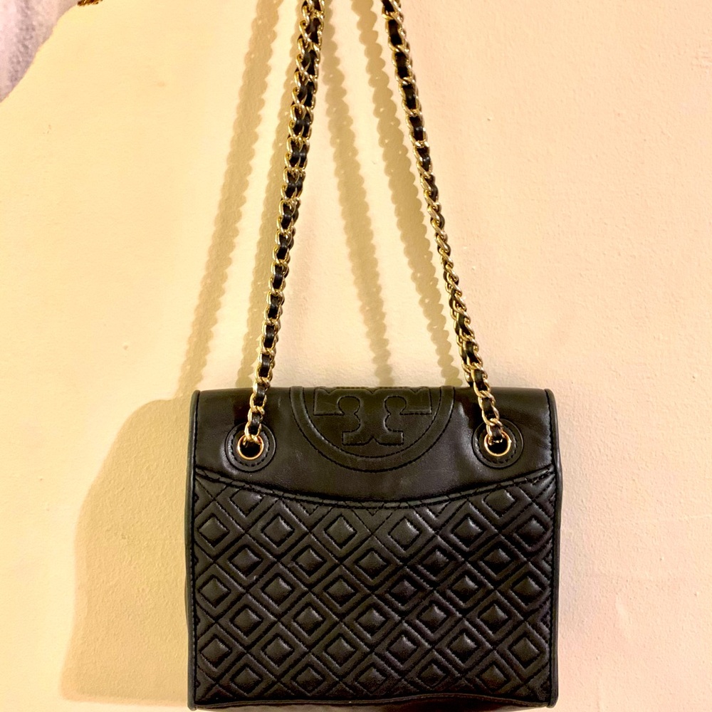 Tory Burch Designer Fleming Quilted Convertible Shoulder Bag Purse Handbag